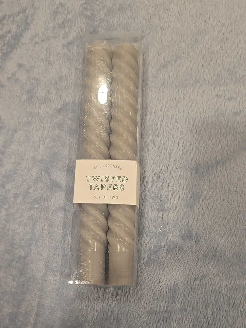 ❤️10/$13 New Target Gray Twisted Taper Candles - Set of 2